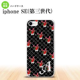 iPhoneSE 3 iPhoneSE 3 スマホケース ハードケース 花柄 バラ 編み 黒 +アルファベット メンズ レディース nk-ise3-267i
