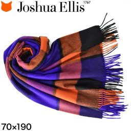 カシミヤ ストール 大判 厚手 ブロックチェック カシミア 100% カシミヤストール ブランド ジョシュアエリス joshua ellis カシミアストール レディース ロング マフラー フリンジ パープル 紫 オレンジ レッド チェック柄 大きめ おしゃれ 女性 プレゼント 防寒