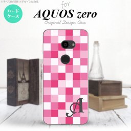 AQUOS zero アクオス ゼロ 801SH スマホケース カバー ハードケース スクエア ピンク イニシャル 対応 nk-801sh-1018i[スマホ,スマホケース,スマホカバー,ケース,カバー,ジャケット]