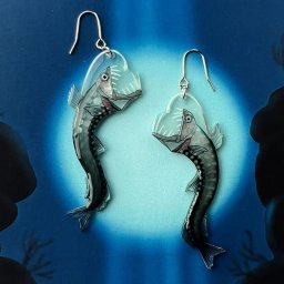 「ホウライエソ蓄光 ピアス イヤリング」　ホウライエソ 蓄光 ピアス イヤリング 海の生き物　アクセサリー　レディース　可愛い　カラフル　日本製　ナチュラル　プチギフト　ギフト