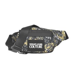 ヴェルサーチェ ジーンズ クチュール VERSACE JEANS COUTURE  バッグ ウエストバッグ ベルトバッグ ウエストポーチ 73YA4BF7 G89 RANGE LOGO COUTURE PRINT 899+948 ブラック+ゴールド