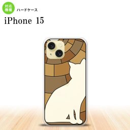 iPhone15 iPhone15 背面ケース カバー ステンドグラス風 おしゃれ 猫 ブラウン ステンドグラス風 2023年 9月発売 nk-i15-sg37