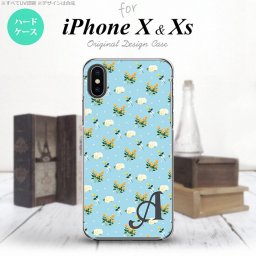 【iPhoneX】【スマホケース/スマホカバー】【アイフォンX】iPhoneX スマホケース ケース アイフォンX イニシャル 花柄・バラ（E） 水色 nk-ipx-249ini【メール便送料無料】