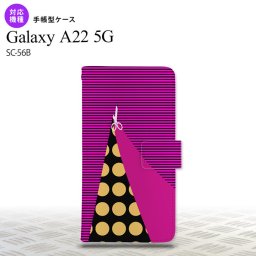 SC-56B Galaxy A22 手帳型スマホケース カバー はさみ ビビット ピンク  nk-004s-a22-dr1345