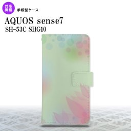 sense7 sense7 手帳型スマホケース カバー ぼかし 花柄 緑 2022年 11月発売 nk-004s-sens7-dr1591