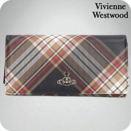 ヴィヴィアン ウエストウッド 長財布 レディース ブランド Vivienne Westwood ダービー ロゴ 51060025U D101 TARTAN BROWN BLACK 財布