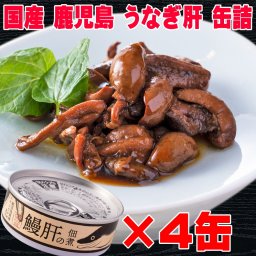 敬老の日 おつまみ 国産 鹿児島 うなぎ 肝 の佃煮 60g×4個 缶詰 メール便 送料無料