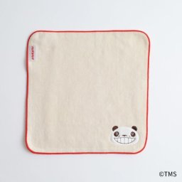 パンダコパンダ ボア刺繍ハンカチ（ベージュ） ミニタオル