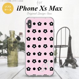 iPhoneXsMax iPhone XS Max スマホケース ソフトケース 花柄 ドット ピンク +アルファベット メンズ レディース nk-ixm-tp343i
