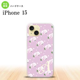 iPhone15 iPhone15 スマホケース 背面ケース ハードケース 花柄 バラ ドット 紫 ピンク +アルファベット 2023年 9月発売 nk-i15-260i