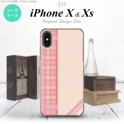【iPhoneX】【スマホケース/スマホカバー】【アイフォンX】iPhoneX スマホケース カバー アイフォンX チェック・ボーダー ピンク nk-ipx-1605【メール便送料無料】