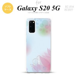 SC-51A SCG01 Galaxy S20 スマホケース ソフトケース ぼかし 花柄 青 +アルファベット メンズ レディース nk-s20-tp1594i