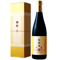 傘寿祝い専用黒瓶焼酎 傘寿（80歳）に贈る贈り物 酒粕焼酎 傘寿祝い 金箔入り焼酎 720ml ［化粧箱入り］【 退職祝い ギフト プレゼント 焼酎 内祝い お返し 結婚祝い 風呂敷包装 父 母 】