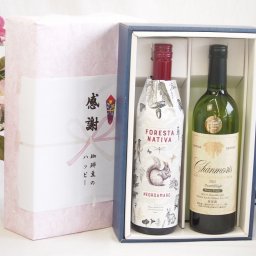 冬の贈り物お歳暮 感謝の贈り物ボックス イタリア黒葡萄品種赤ワインと国産ワインセット(グランシャンモリ アッサンブラージュ 白ワイン 辛口(山梨県)750mlフォレスタ ナティヴァ ネグロ・アマーロ赤ワイン (イタリア) 750ml