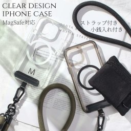 iphone ケース クリア ショルダー 小銭入れ付き iphone16 iphone15 iphone14 13 12 mini マグセーフ マグネット SE カバー アイフォン 16 15 14 13 pro スマホケース 16pro 15pro 14pro 肩掛け ストラップ付き カード収納 スマホショルダー 13mini se3 se2 韓国 送料無料