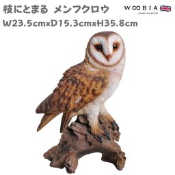 置物 鳥 かわいい オブジェ 北欧 動物 枝にとまる メンフクロウ 高さ35.8cm woobia ウービア 大きい おしゃれ ガーデン インテリア 可愛い プレゼント 玄関 雑貨 モダン 面白い 庭 ギフト 屋外 家 リアル 玄関先 ガーデンオーナメント