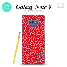Galaxy Note 9 ギャラクシー ノート9 SC-01L SCV40 スマホケース カバー ハードケース 唐草 赤×ピンク イニシャル 対応 nk-note9-1132i[スマホ,スマホケース,スマホカバー,ケース,カバー,ジャケット]