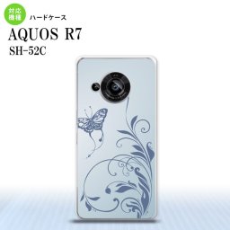 SH-52C AQUOS R7 スマホケース 背面ケース ハードケース 蝶と草 青 2022年 7月発売 nk-r7-1633