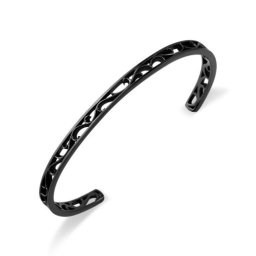 FREE STYLE ステンレス 金属アレルギー対応 アレルギーフリー メンズバングル メンズアクセサリー ペア バングル アラベスク 唐草模様 記念日 プレゼント ギフト FSSTBG019-BK セット シンプル フリースタイル 【送料無料】