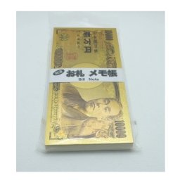 (1冊)百万円ゴールドメモ帳（壱万円札）【サイズ　約16×7.6×1cm】【縁起物】【金運招来】【開運】【風水】【パワーツール】