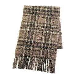 ポロラルフローレン Polo Ralph Lauren PC0229 REVERSIBLE STABLE PLAID リバーシブル ステイブル プレイド ウール ブレンド マフラー 220 HONEY BROWN HTHR ブラウン系チェック柄