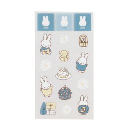 ミッフィー miffy シール ブルー フラワーシリーズ ステッカー 文具 日本製