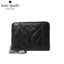 ケイト・スペード アウトレット kate spade 財布 WLRU5307-001 レザー キルティング キーリング付き ラウンド コインケース / 小銭入れ / カードケース dani / briarlane quilted / black(001)：ブラック