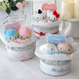 【結婚式 電報 ギフト】サンリオウェディングケーキ☆ウェディングドール　ウィルカムドール　結婚式　祝電　電報　サンリオ　シナモロール　キキララ  送料無料【メッセージカード無料】 