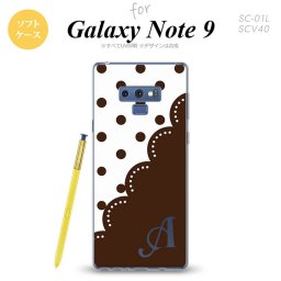 Galaxy Note 9 ギャラクシー ノート9 SC-01L SCV40 スマホケース カバー ソフトケース ドット・レース 茶 イニシャル 対応 nk-note9-tp345i[スマホ,スマホケース,スマホカバー,ケース,カバー,ジャケット]
