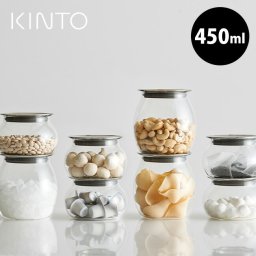 KINTO キントー TOTEM キャニスター 450ml 260339[容器 かわいい シンプル おしゃれ ガラス クリア 調味料ケース 調味料入れ 小さめ コンパクト 軽い フタ付き スタッキング 収納 密閉 耐熱 電子レンジ 食洗機対応 中身 見える]