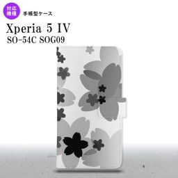 Xperia 5IV Xperia5IV 手帳型スマホケース カバー 花柄 サクラ 黒 2022年 10月発売 nk-004s-xp54-dr051