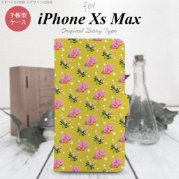 iPhone XS Max 手帳型 スマホ ケース カバー アイフォン 花柄・バラ 黄(A)【アイフォーン XS マックス,iPhone,XS,Max,メール便 送料無料】