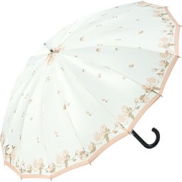 婦人 傘 サテン アルバリーナ 婦人 傘 レディース サテン 大人用 アルバリーナ 長傘 55cm 16本骨 リボン グラス骨 ジャンプ 傘 ネイビー・ホワイト・ブラックの３色