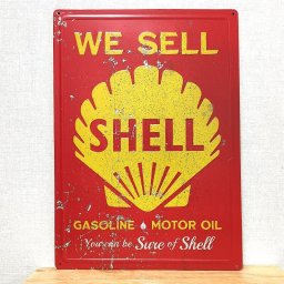 ブリキ看板 アンティーク シェル おしゃれ エンボスメタルサイン 壁掛け ガレージ レトロ SHELL WE SELL かっこいい アメリカン 貝殻 ビンテージ 雑貨 プレート インテリア 店舗