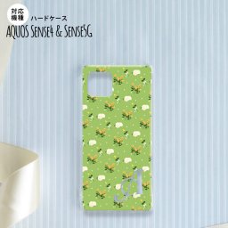 Aquos sense4 SH-41A ケース ハードケース スマホケース 花柄 バラ ドット 小 緑 +アルファベット nk-sens4-248i