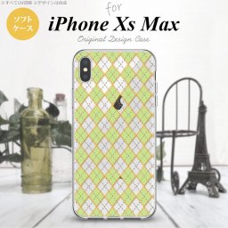 iPhoneXsMax iPhone XS Max スマホケース ソフトケース アーガイル クリア 緑 メンズ レディース nk-ixm-tp1408