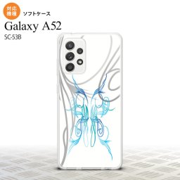 SC-53B Galaxy A52 スマホケース ソフトケース ピンスト 白 青 メンズ レディース nk-sc53b-tp1249