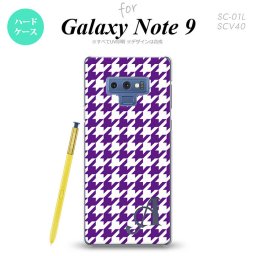 Galaxy Note 9 ギャラクシー ノート9 SC-01L SCV40 スマホケース カバー ハードケース 千鳥柄(大) 紫白 イニシャル 対応 nk-note9-923i[スマホ,スマホケース,スマホカバー,ケース,カバー,ジャケット]