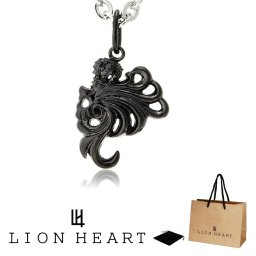 正規品 送料無料 ライオンハート LION HEART ペンダント ネックレス 04N134 04N134SM ステンレス 316L サージカルステンレス キュービックジルコニア ライオン モチーフ メンズ シルバーブラック 男性 ギフト プレゼント おすすめ 誕生日 クリスマス バレンタイン お祝い