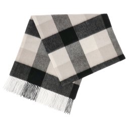 ツイードミル TWEEDMILL マフラー ストール 48-190WP/1110 ウール 大判マフラー レディース BLACK&NATURAL ブラック+オフホワイト系チェック