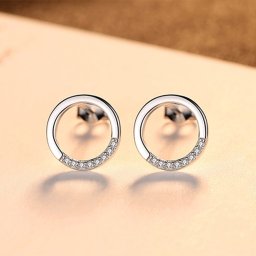 ピアス 両耳用 キュービックジルコニア シルバー925 スタッド ホワイト シルバー サークル 円 メレ おしゃれ 上品 大人 エレガント ce0139
