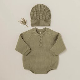 ロンパース ビーニー 送料無料　QUINCY MAE COORDINATE BOX / オリーブ［クインシーメイ］［HYACCA ］ベビー服　ベビー帽子　オリーブ 綿100% 贈り物 ギフトセット プレゼント ベビー　赤ちゃん　気が利く　縁起がいいもの　おしゃれ　ハイブランド　ハイセンス　15000円　出産祝い