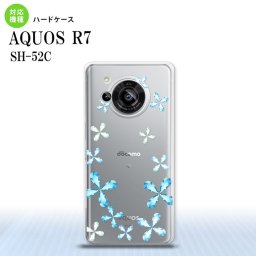 SH-52C AQUOS R7 スマホケース 背面ケース ハードケース 花柄 カット 水色 2022年 7月発売 nk-r7-805