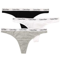 カルバンクライン Calvin Klein(CK) Tバック ビキニ アンダーウェア 3枚セット アソート コットン お買い得 インナー 下着 QD3587 999 レディース ブラック+グレー+ホワイト