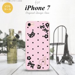 【iPhone7】【スマホケース/スマホカバー】【アイフォン７】iPhone7 スマホケース ケース アイフォン７ ソフトケース イニシャル ドット・花柄(B) ピンク nk-iphone7-tp351ini【メール便送料無料】
