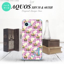 【SHV38】【スマホケース/スマホカバー】【アクオス セリエ ミニ】SHV38 スマホケース AQUOS SERIE mini ケース アクオス セリエ ミニ イニシャル チェック・バラ ピンク nk-shv38-255ini【メール便送料無料】