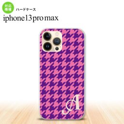 iPhone13ProMax iPhone13 Pro Max ケース ハードケース 千鳥 格子 大 紫 +アルファベット iPhone13 プロ マックス 6.7インチ おしゃれ かわいい メンズ レディース キッズ デザインたくさん nk-i13pm-922i