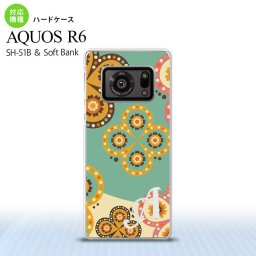 SH-51B AQUOS R6 AQUOS R6 スマホケース ハードケース エスニック 花柄 緑 ベージュ +アルファベット メンズ レディース nk-r6-1581i