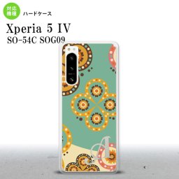 Xperia 5 IV Xperia5 IV スマホケース 背面ケース ハードケース エスニック 花柄 緑 ベージュ +アルファベット 2022年 10月発売 nk-xp54-1581i