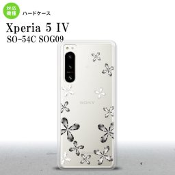 Xperia 5 IV Xperia5 IV スマホケース 背面ケース ハードケース 花柄 カット グレー 2022年 10月発売 nk-xp54-075